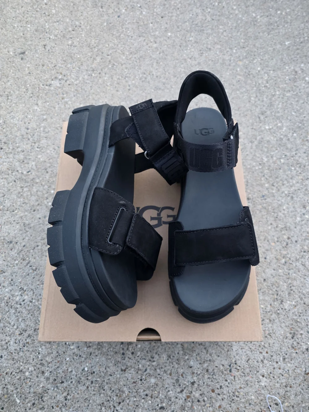 UGG Black Platform Slingback Sandals Women Size 10